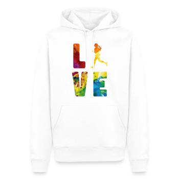 Running Runner Half Marathon - Men’s Premium Organic Hoodie - white - Front - Nico (187cm)