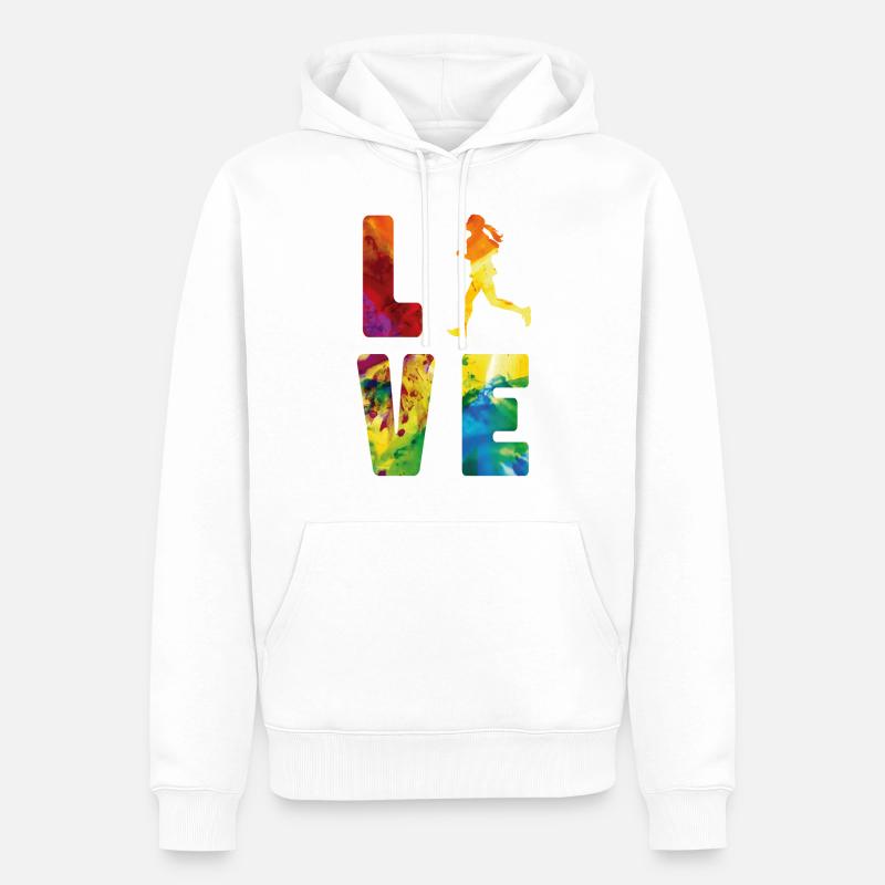 Running Runner Half Marathon - Männer Premium Bio Hoodie - Weiß