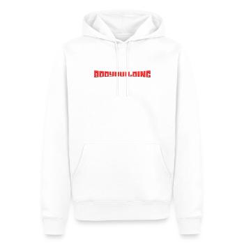 culturisme - Sweat à capuche Premium bio Homme - blanc - Devant - Nico (187cm)