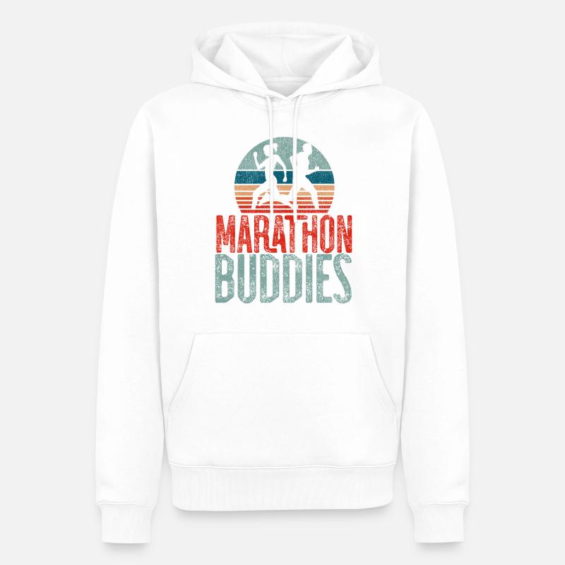 Running Runner Half Marathon - Männer Premium Bio Hoodie - Weiß
