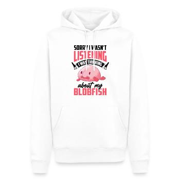 A été distrait par blobfish drôle blobfish - Sweat à capuche Premium bio Homme - blanc - Devant - Nico (187cm)
