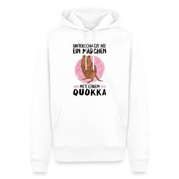 Mädchen mit Quokka australisches Beuteltier - Männer Premium Bio Hoodie - Weiß - Vorne - Nico (187cm)