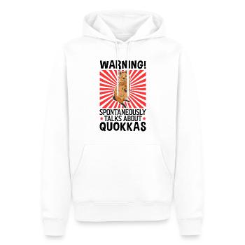 Redet über Quokka australisches Beuteltier - Männer Premium Bio Hoodie - Weiß - Vorne - Nico (187cm)