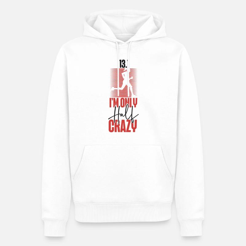 Running Runner Half Marathon Half - Männer Premium Bio Hoodie - Weiß
