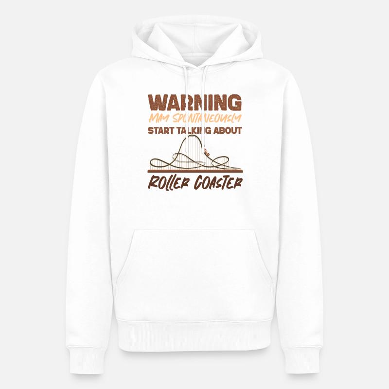 Roller Coaster Warning May - Männer Premium Bio Hoodie - Weiß