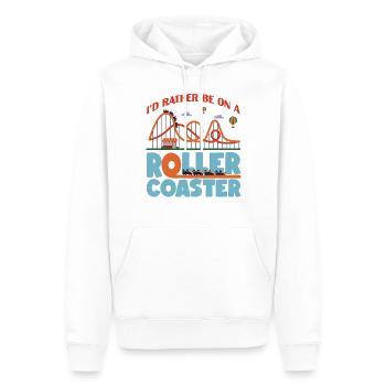 Montagnes russes que je préférerais être sur A - Sweat à capuche Premium bio Homme - blanc - Devant - Nico (187cm)