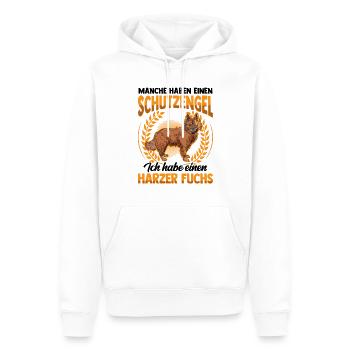 Harzer Fuchs ist mein Schutzengel Hütefuchs - Männer Premium Bio Hoodie - Weiß - Vorne - Nico (187cm)