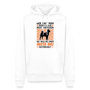 Akita Inu Glück anfassen japanischer Spitz - Männer Premium Bio Hoodie - Weiß - Vorne - Nico (187cm)