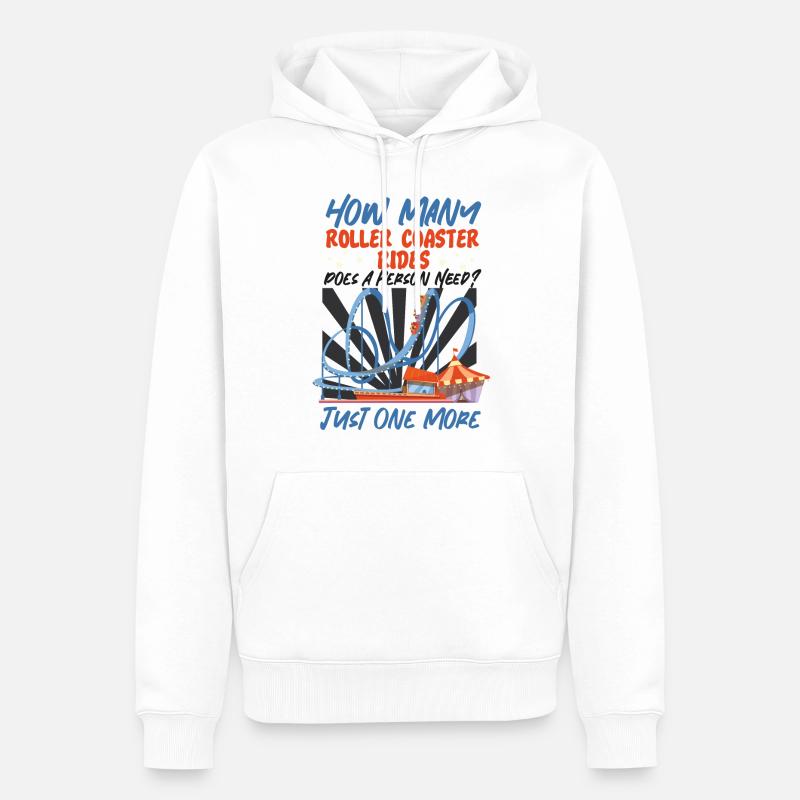Roller Coaster How Many Roller - Männer Premium Bio Hoodie - Weiß