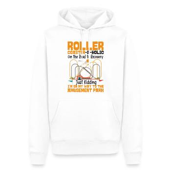 Roller de montagnes russes - Sweat à capuche Premium bio Homme - blanc - Devant - Nico (187cm)