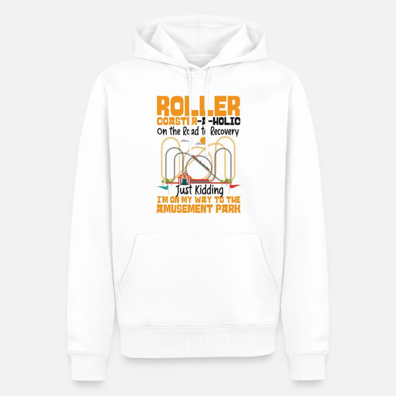Roller Coaster Roller - Männer Premium Bio Hoodie - Weiß