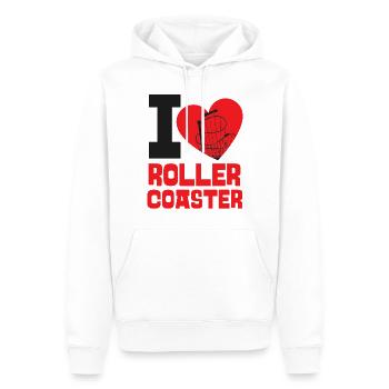 Roller Coaster Heart I Love Roller - Männer Premium Bio Hoodie - Weiß - Vorne - Nico (187cm)