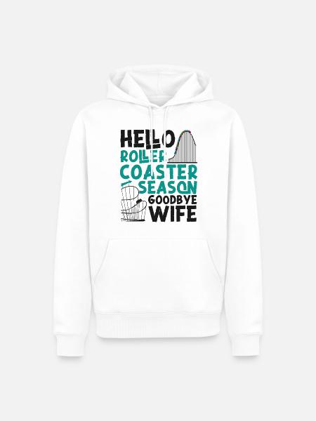 Roller Coaster Wife Husband Hello - Männer Premium Bio Hoodie - Weiß