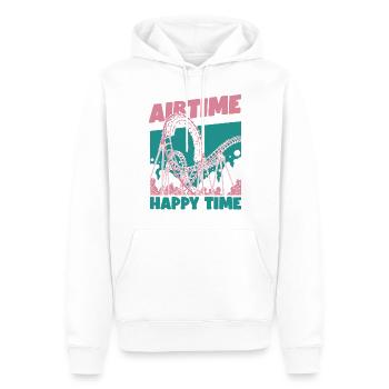 Roller Coaster Airtime Happy Time - Männer Premium Bio Hoodie - Weiß - Vorne - Nico (187cm)