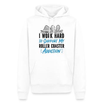 Roller Coaster I Work Hard To - Men’s Premium Organic Hoodie - white - Front - Nico (187cm)