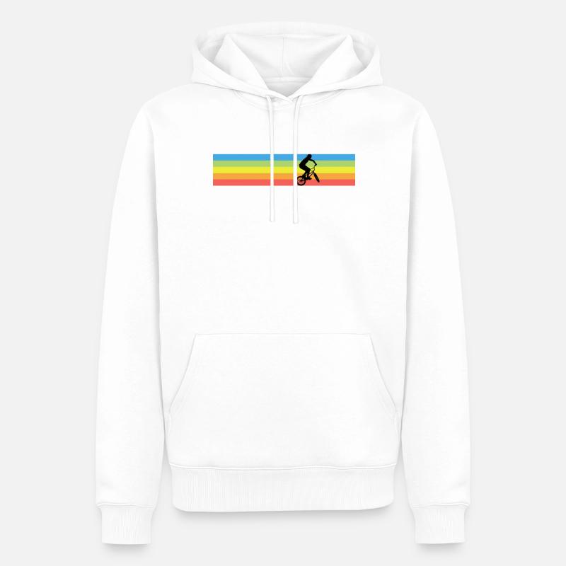 BMX rétro - Sweat à capuche Premium bio Homme - blanc