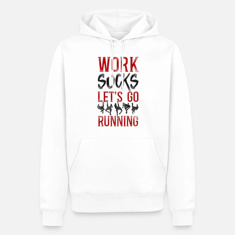 Running Runner Half Marathon - Männer Premium Bio Hoodie - Weiß