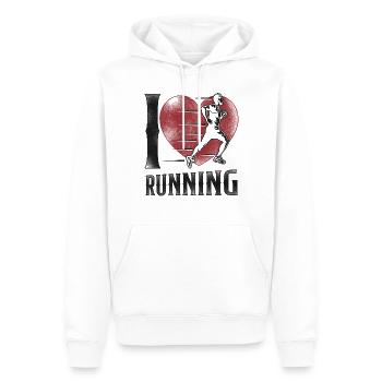 Running Runner Half Marathon Heart - Männer Premium Bio Hoodie - Weiß - Vorne - Nico (187cm)