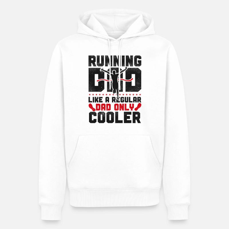 Running Runner Half Marathon Dad - Männer Premium Bio Hoodie - Weiß