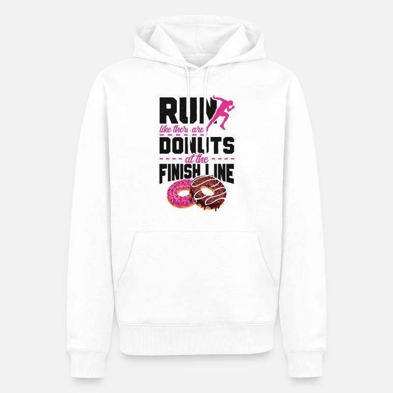 Running Runner Half Marathon Donut - Männer Premium Bio Hoodie - Weiß