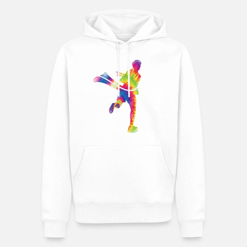 Running Runner Half Marathon Cravate - Sweat à capuche Premium bio Homme - blanc