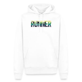 Running Runner Half Marathon Retro - Men’s Premium Organic Hoodie - white - Front - Nico (187cm)