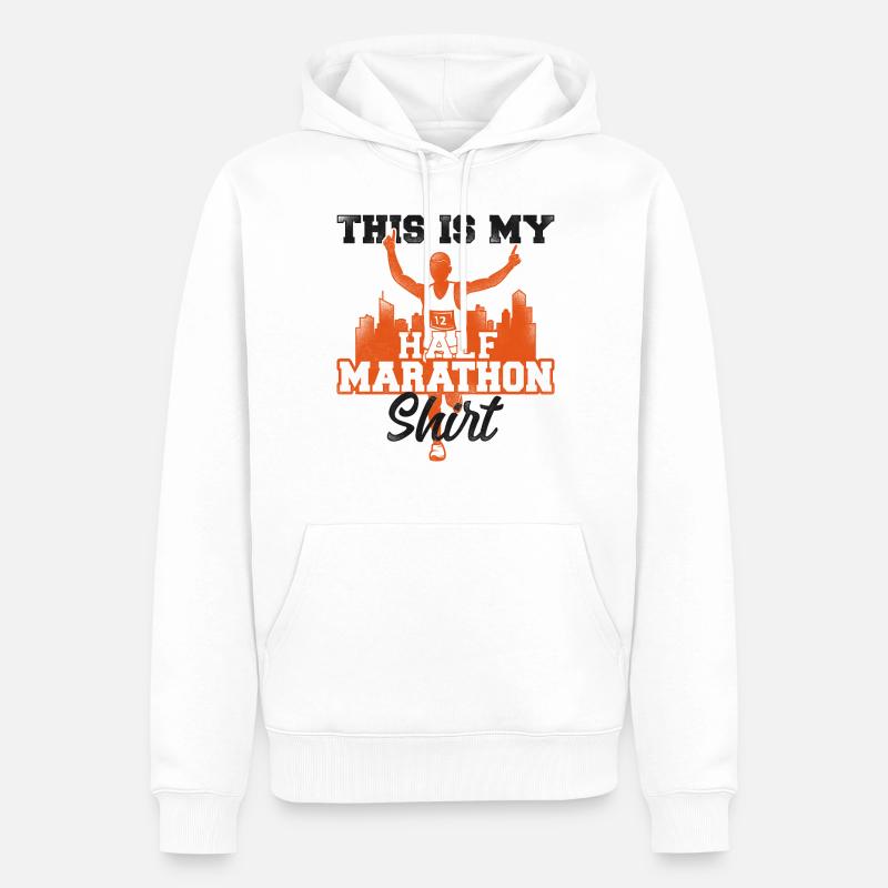 Running Runner Half Marathon - Männer Premium Bio Hoodie - Weiß
