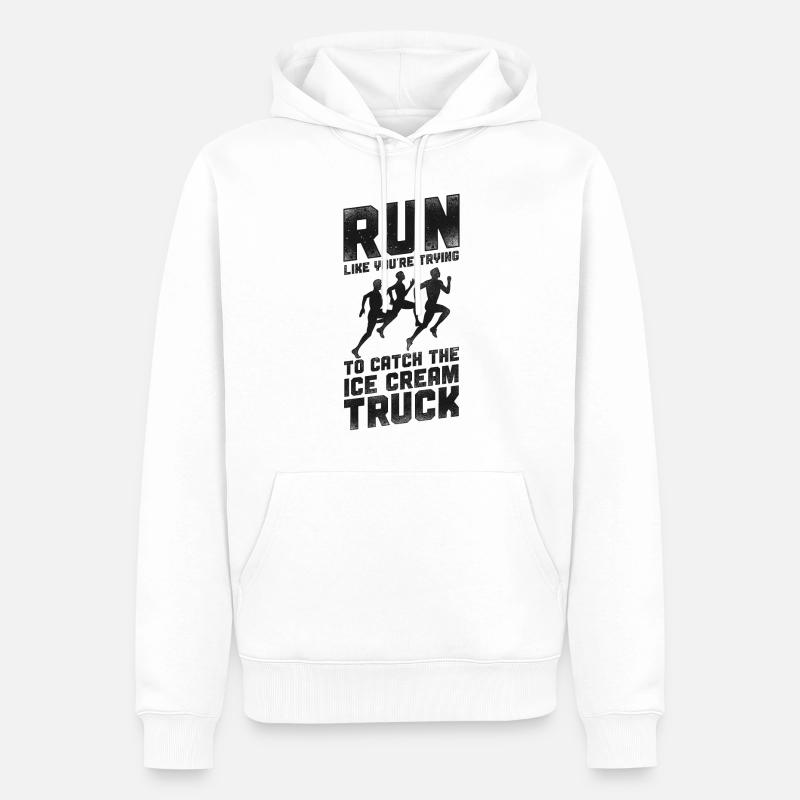 Running Runner Half Marathon - Männer Premium Bio Hoodie - Weiß