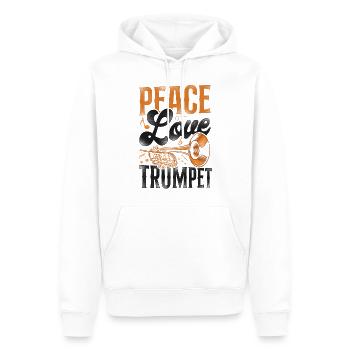 Trumpet Player Girl Vintage Peace - Männer Premium Bio Hoodie - Weiß - Vorne - Nico (187cm)