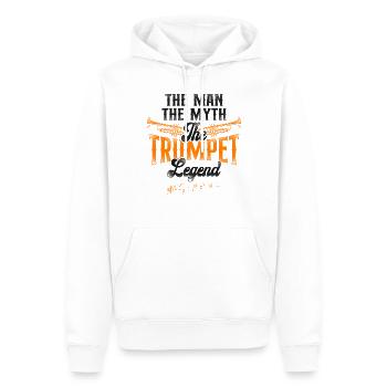 Trompettiste Vintage L’Homme Le - Sweat à capuche Premium bio Homme - blanc - Devant - Nico (187cm)