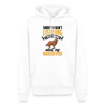 Harzer Fuchs war abgelenkt Hütefuchs - Männer Premium Bio Hoodie - Weiß - Vorne - Nico (187cm)