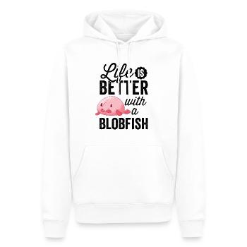 Alles besser mit Blobfisch lustiger Blobfisch - Männer Premium Bio Hoodie - Weiß - Vorne - Nico (187cm)