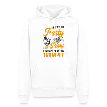 Trumpet Player Vintage I Like To - Männer Premium Bio Hoodie - Weiß - Vorne - Nico (187cm)