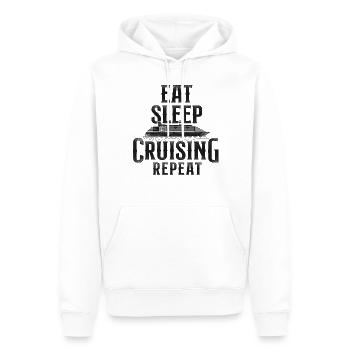 Vacances en bateau de croisière Manger dormir - Sweat à capuche Premium bio Homme - blanc - Devant - Nico (187cm)