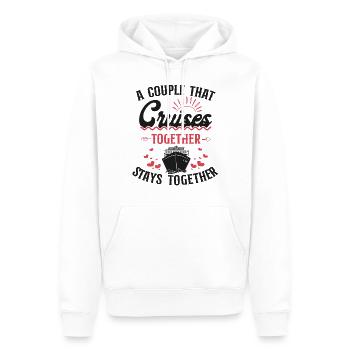 Couples de vacances en bateau de croisière - Sweat à capuche Premium bio Homme - blanc - Devant - Nico (187cm)