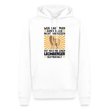 Leonberger streicheln deutscher Wachhund - Männer Premium Bio Hoodie - Weiß - Vorne - Nico (187cm)
