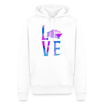 Aquarelle de vacances en bateau de croisière - Sweat à capuche Premium bio Homme - blanc - Devant - Nico (187cm)