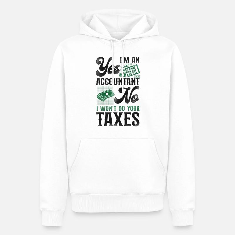 Comptable Comptable Comptable Comptabilité - Sweat à capuche Premium bio Homme - blanc