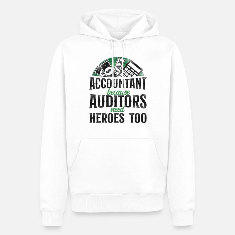 Comptable Comptable Comptable Comptabilité - Sweat à capuche Premium bio Homme - blanc