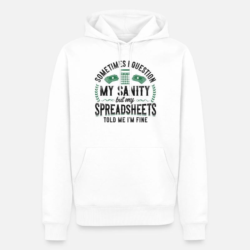 Comptable Comptable Comptable Comptabilité - Sweat à capuche Premium bio Homme - blanc