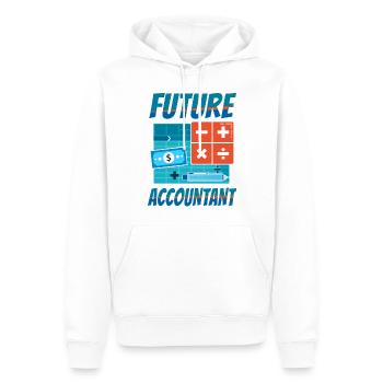 Comptable Comptable Comptable Comptabilité - Sweat à capuche Premium bio Homme - blanc - Devant - Nico (187cm)