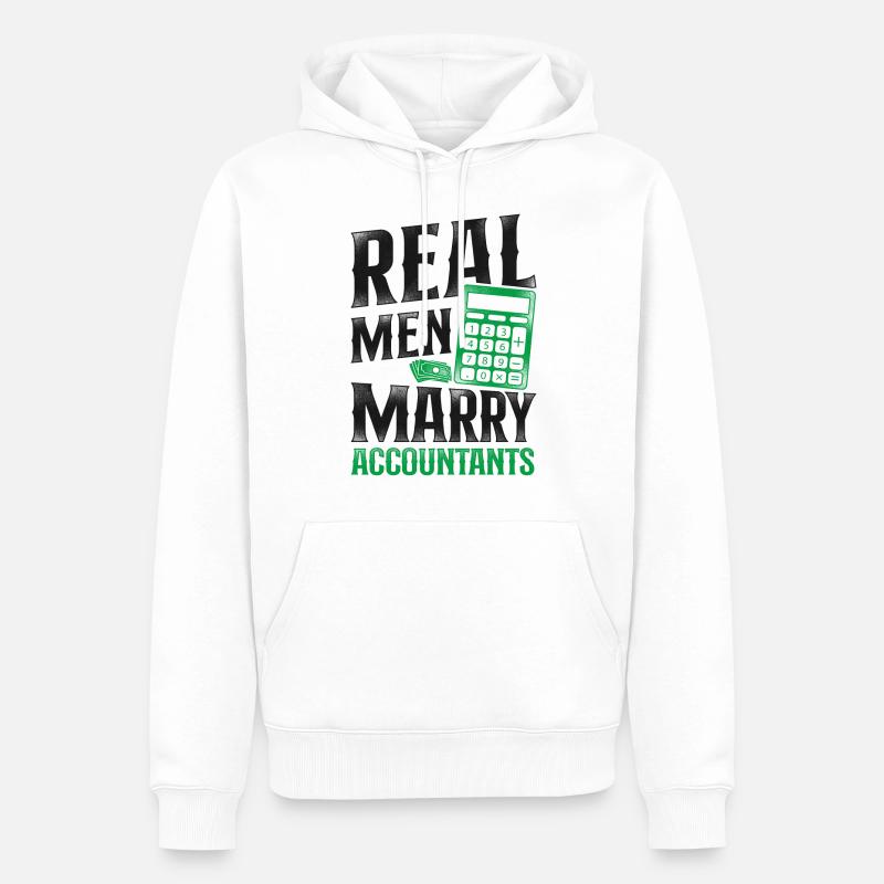 Mariage comptable comptable - Sweat à capuche Premium bio Homme - blanc