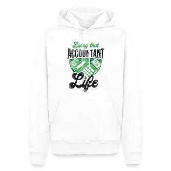 Comptable Comptable Comptable Comptabilité - Sweat à capuche Premium bio Homme - blanc - Devant - Nico (187cm)