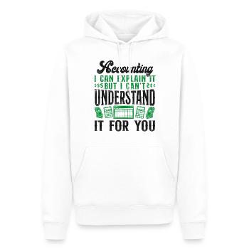 Comptable Comptable Comptable Comptabilité - Sweat à capuche Premium bio Homme - blanc - Devant - Nico (187cm)