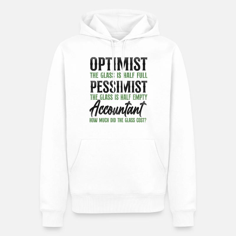 Comptable Comptable Comptable Comptabilité - Sweat à capuche Premium bio Homme - blanc