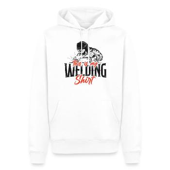 Soudage soudeur vintage C’est mon - Sweat à capuche Premium bio Homme - blanc - Devant - Nico (187cm)