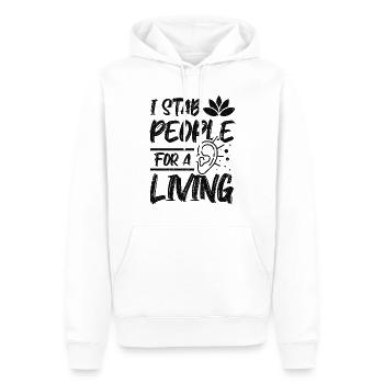 Je poignarde les gens pour un acupuncteur vivant - Sweat à capuche Premium bio Homme - blanc - Devant - Nico (187cm)