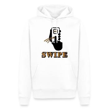 Wisch mich - Swipe Me - Männer Premium Bio Hoodie - Weiß - Vorne - Nico (187cm)