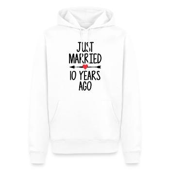 Just Married 10 Years Ago 10th Wedding Anniversary - Männer Premium Bio Hoodie - Weiß - Vorne - Nico (187cm)