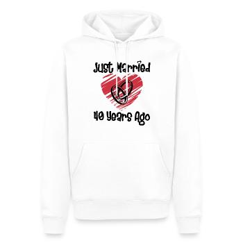 Je viens de me marier il y a 40 ans 40e anniversaire de mariage - Sweat à capuche Premium bio Homme - blanc - Devant - Nico (187cm)